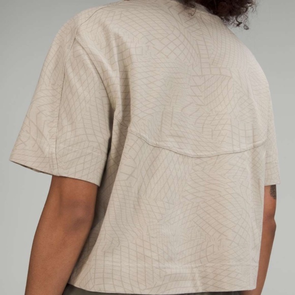 Heavyweight Cotton T-Shirt (Gradiating Grid Raw Linen Multi) - Picture 3 of 10